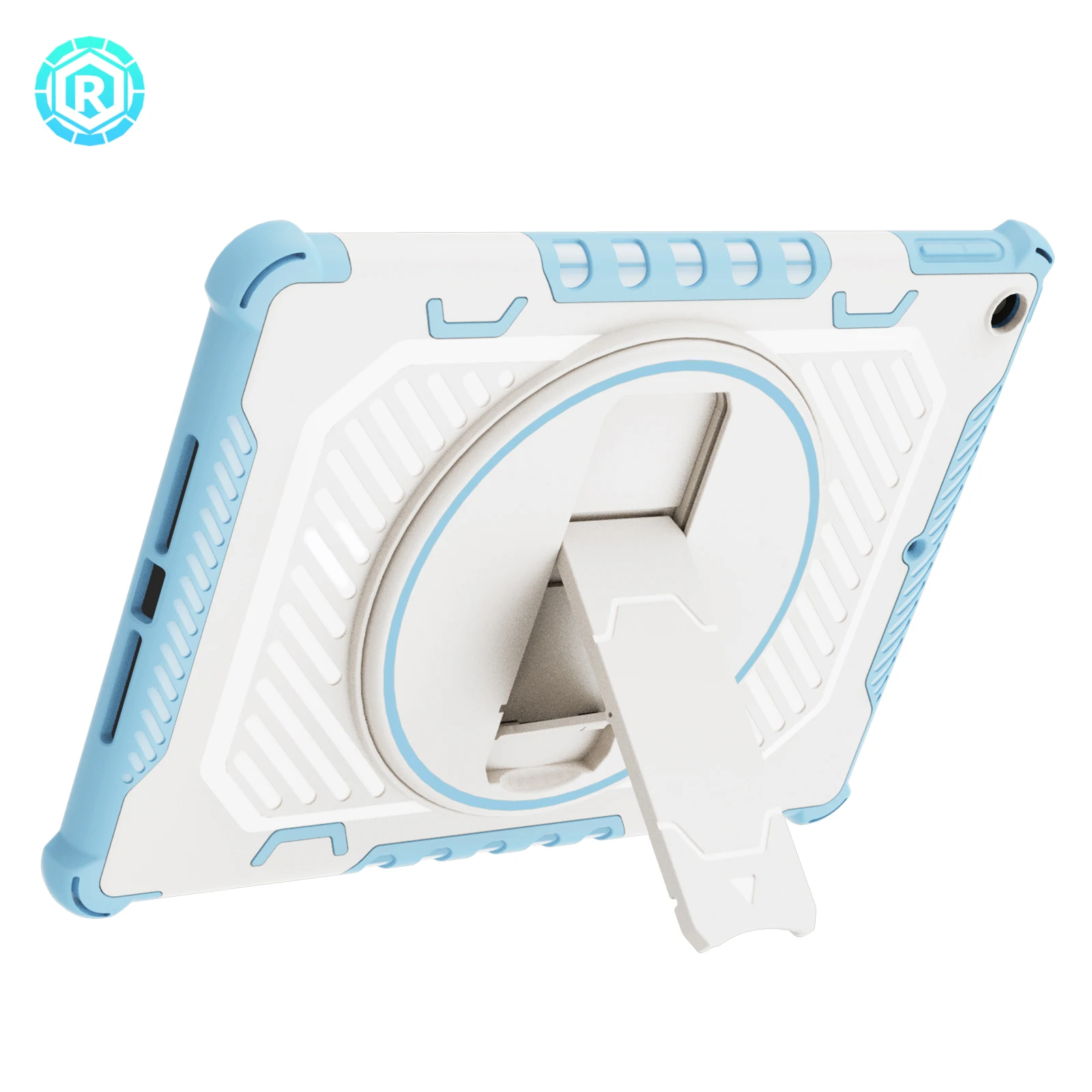 Roiskin 2022 Newest 2 in 1 Silicone PC Anti-spots Smooth Type-B Mecha Tablet Case for Ipad 10.2 Back Cover