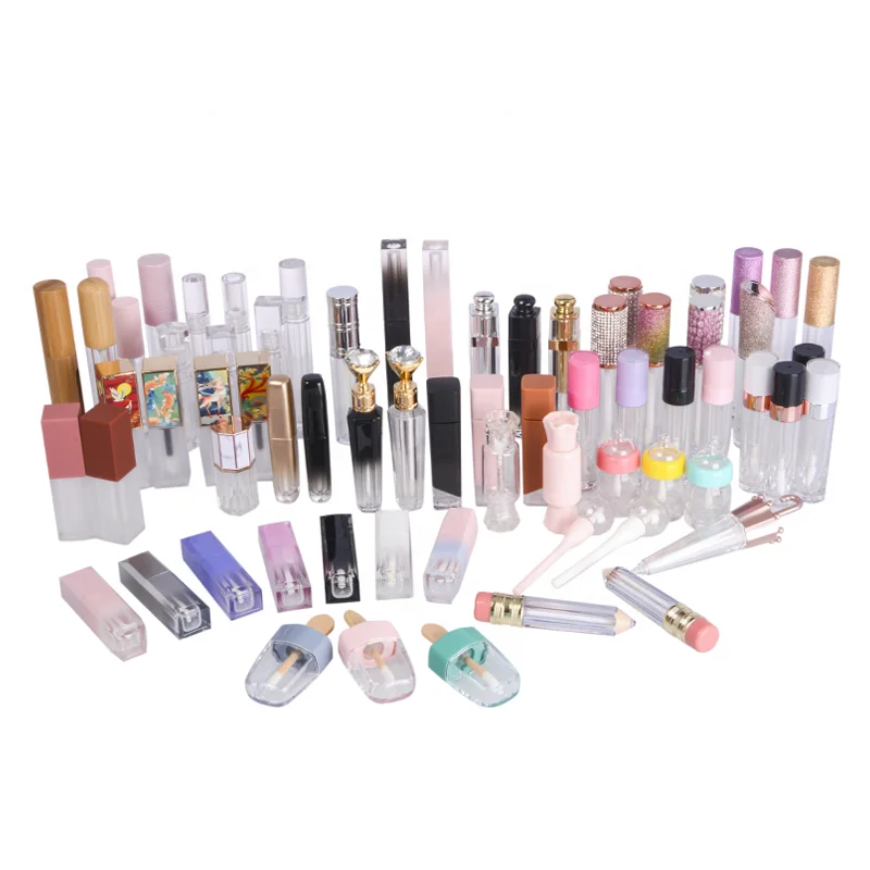 Wholesale Transparent Empty Plastic Lipgloss Tube Packaging