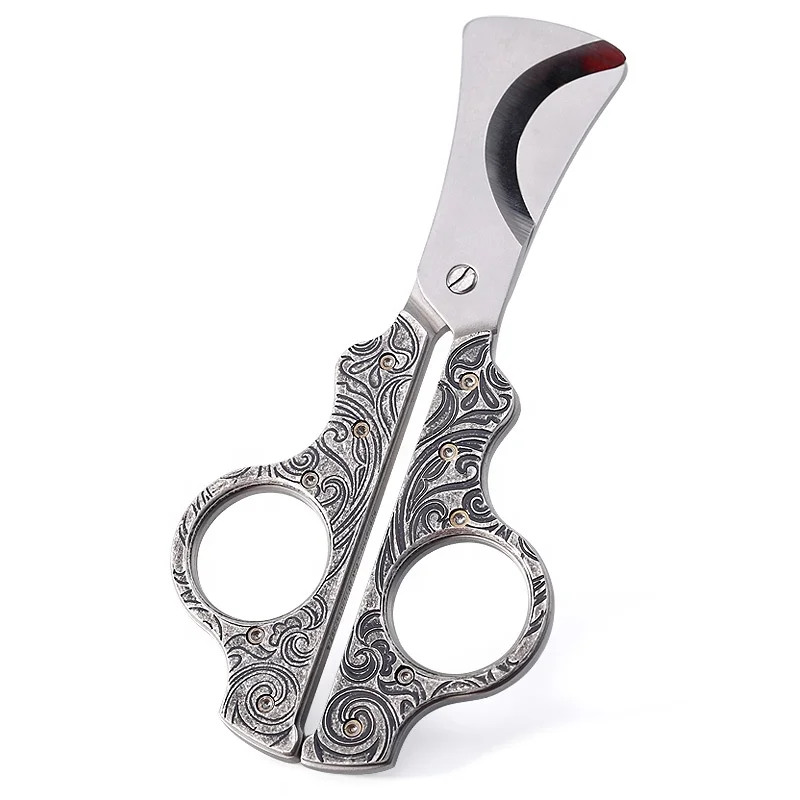 J101 12.9*6.4*0.5cm 107g JIFENG metal vintage silver sharp blades cigar scissors for most of ring gauge cigars