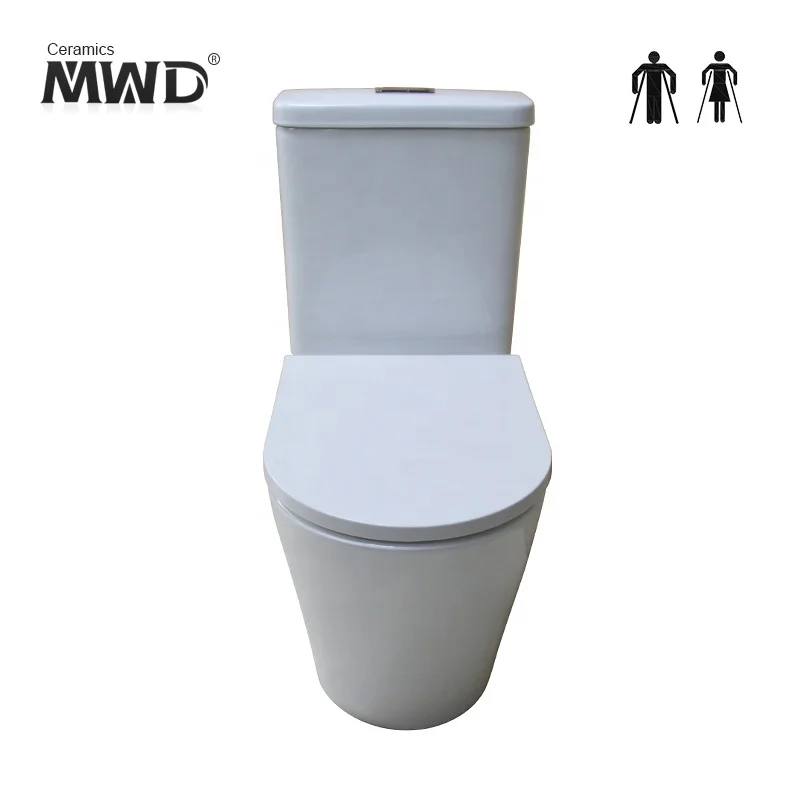 Bathroom WC dual flush waterless rimless back to wall toilet A3314