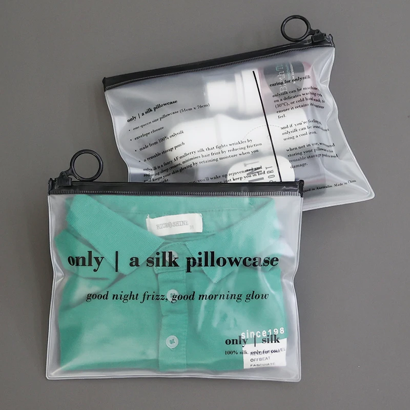 Waterproof PVC Frosted Zipper Bag LOGO Customization Pencil Case Travel Cosmetic Bag