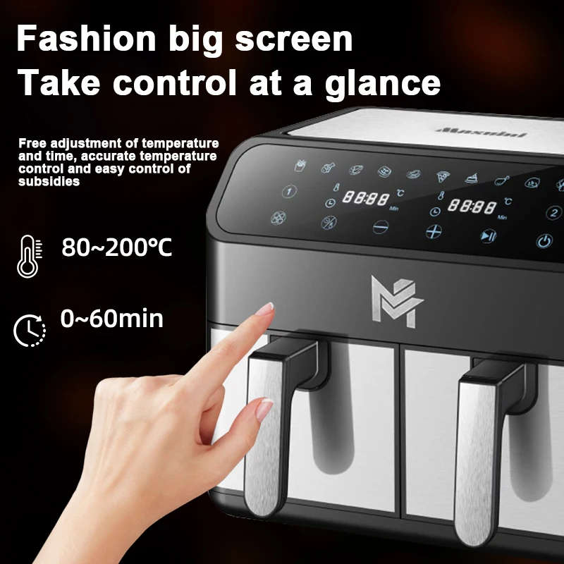 Digital Air Fryer with TurboCrisp Technology, Touch Screen Temperature Control, Timer and Auto Shut-off, Fully Programmable