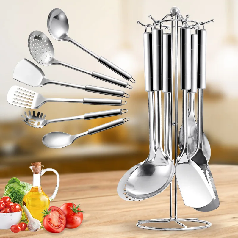 Wholesale 7 Pcs Cookware Set with Holder Cooking Appliances Stainless Steel Kitchenware Set