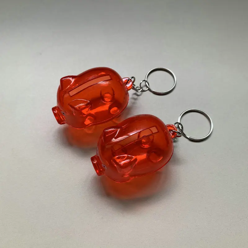 Custom Logo Promotional Piggy Bank with Key Ring Mini Money Saving Coin Box Pig Shape Keychain