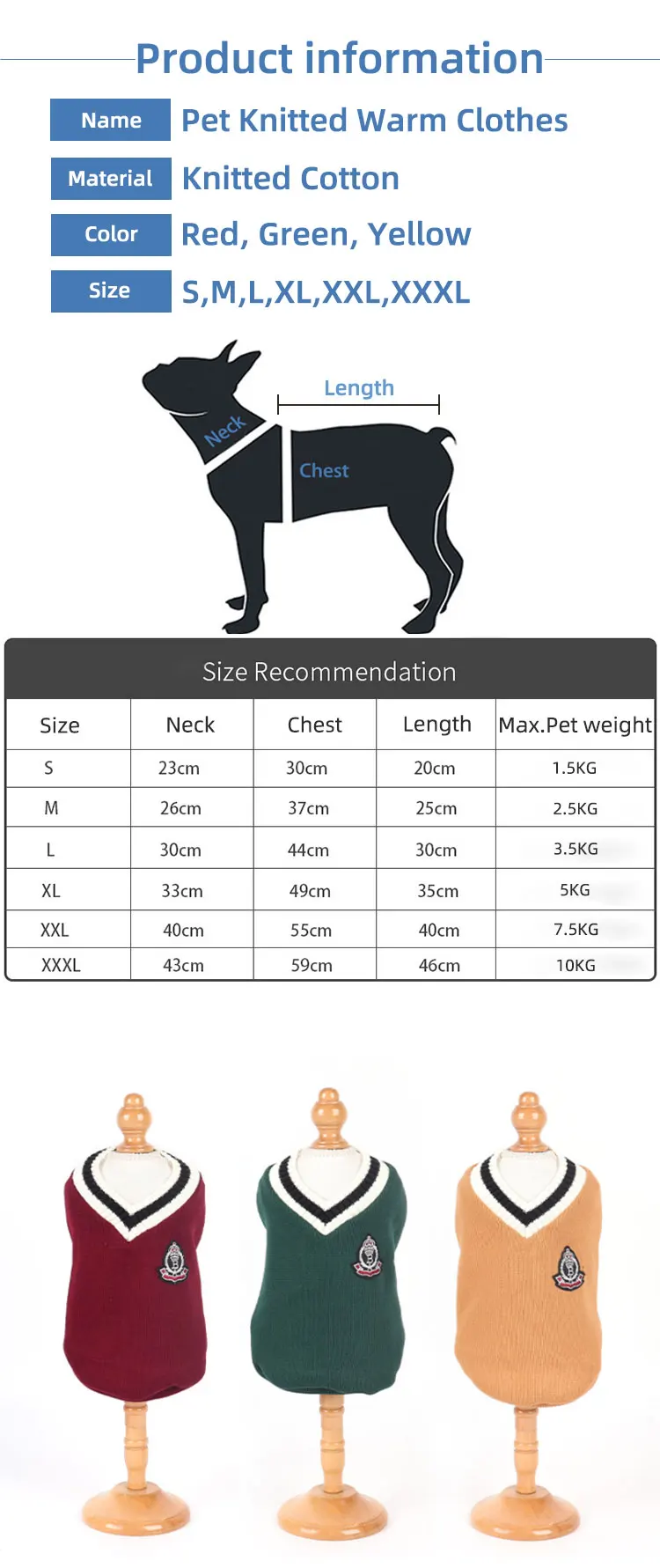 Wholesale Designer Classic Cable Knit Pet Dog Jumper Sweater Clothes