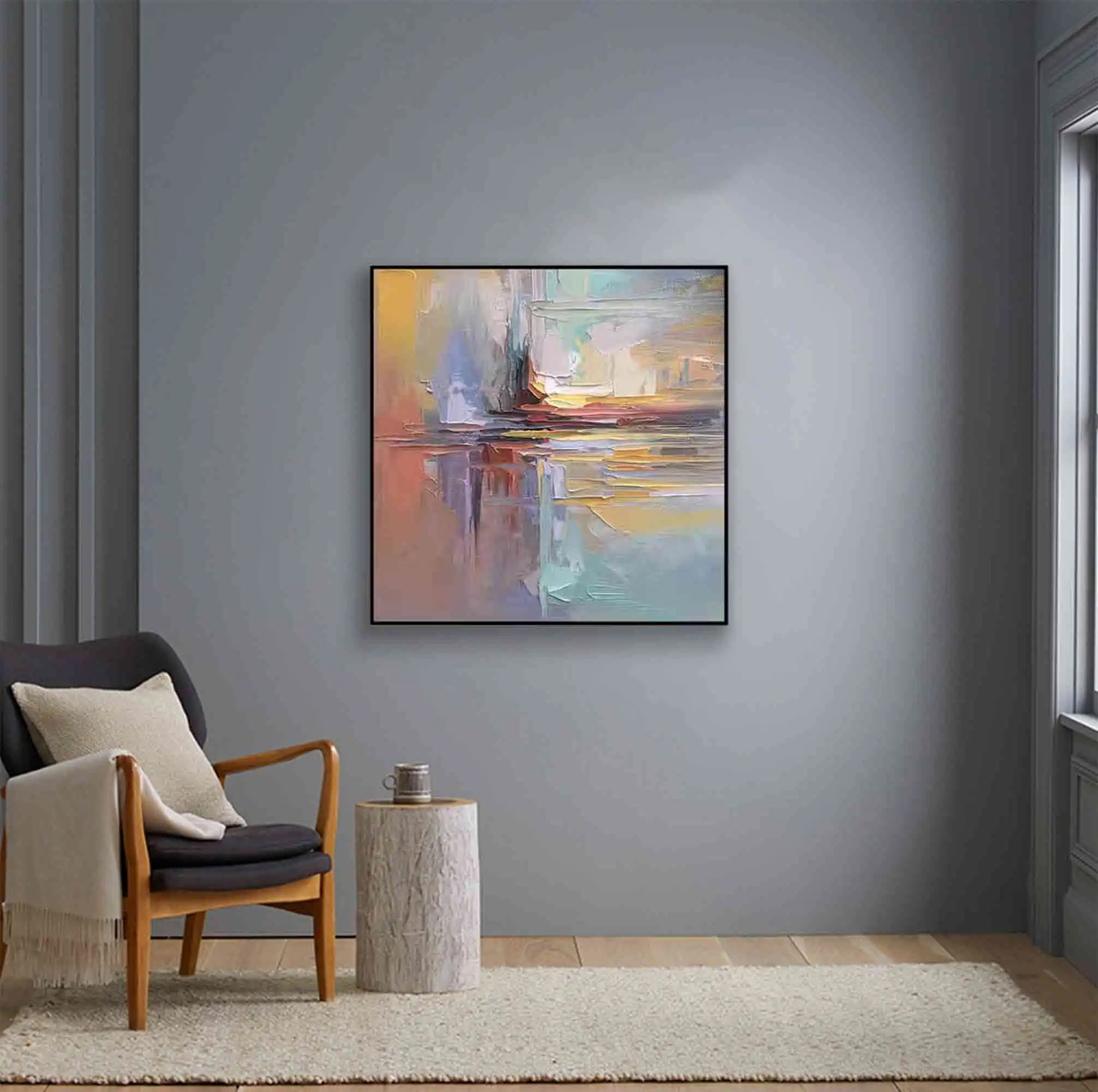100% hand made abstract oil painting canvas in Shenzhen wall art picture abstract canvas oil painting