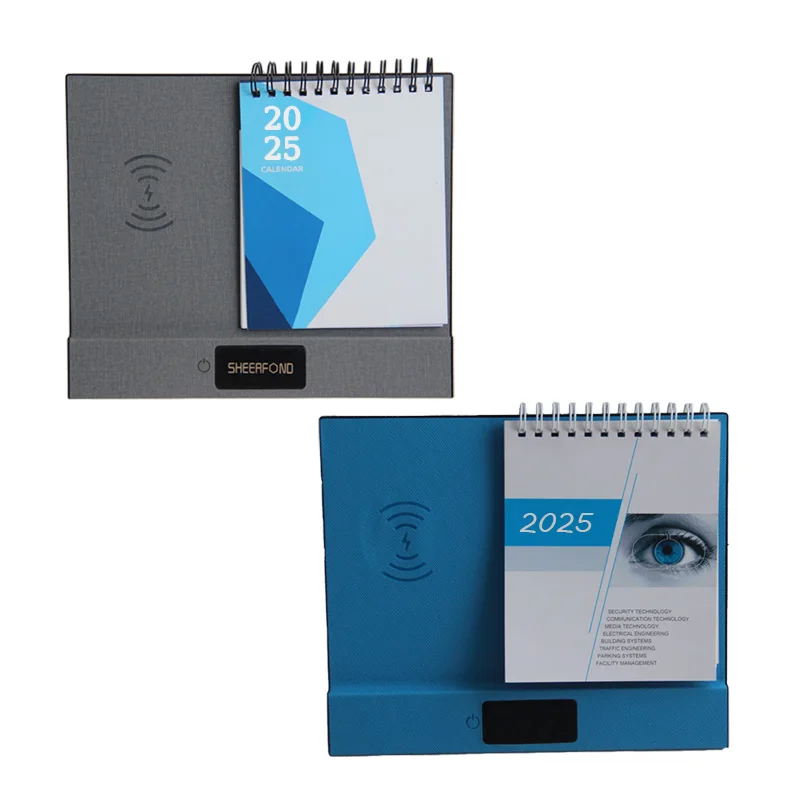 2025 sublimation desk calendar Promotion custom creative desktop calendars with wireless charging empty advent calendar