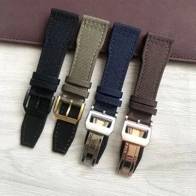 21mm 22mm Nylon Canvas Fabric Watch Band for IWC Pilot Spitfire Timezone Top-G Strap Green Black Belts Wristwatch Straps