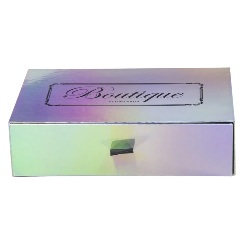 
Luxury Custom Rigid Cardboard Paper Packaging Sliding Boxes with Ribbon Perspex Kids Present Gift Drawer Box 