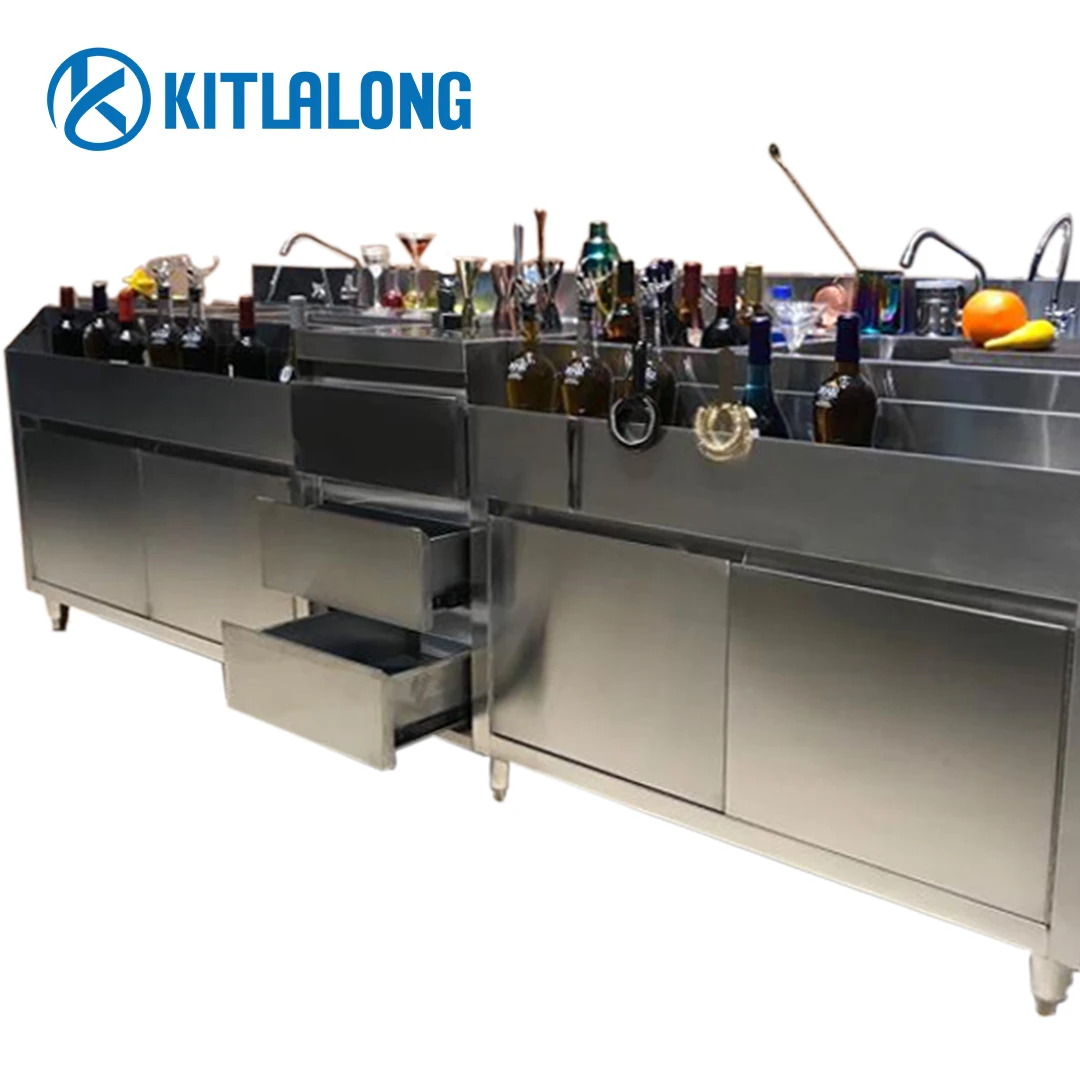 Multifunctional bar equipment workbench Bartender stage Customized wine mixing table Ice Bin commercial bar cocktail Underbar