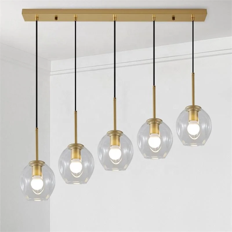 Modern minimalist coffee bar glass pendant lamps clothing store restaurant 3 glass pendant lighting