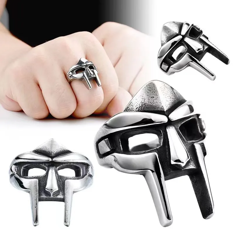 Hip Hop Mask Rings For Men Gladiator Punk Style Egyptian Pharaoh Male Ring Classic Retro Rings