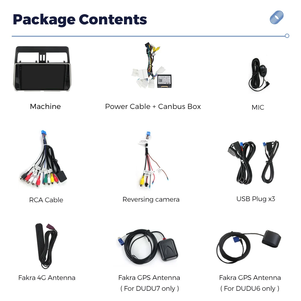 Navifly 2K 1din DUDU7 car stereo audio auto electronics dvd player QLED screen support dvr dsp  for Toyota Prado 2017-2018