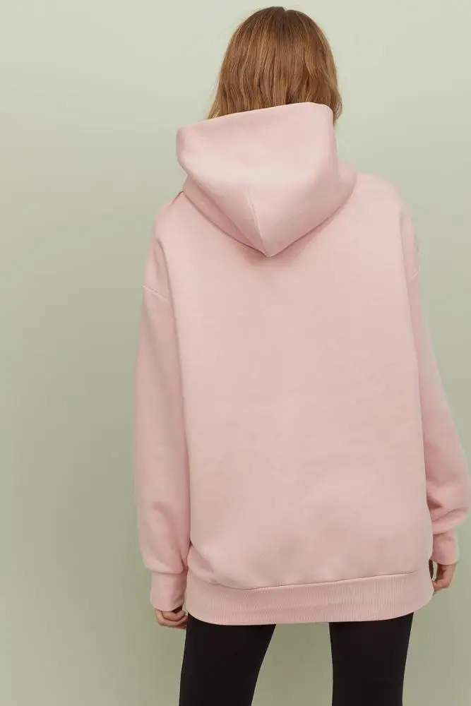 Fashion New Trendy Plain Pink Oversized Hoodie Women