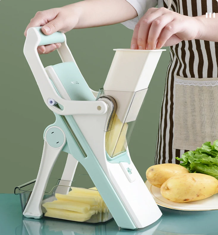 Multifunctional Manual Vegetable Slicer Chopper Kitchen Food Drain Basket Slicer Vegetable Cutter