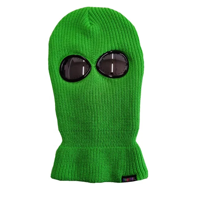 Fashion cool customize outdoor winter snowflake goggle knit ski mask