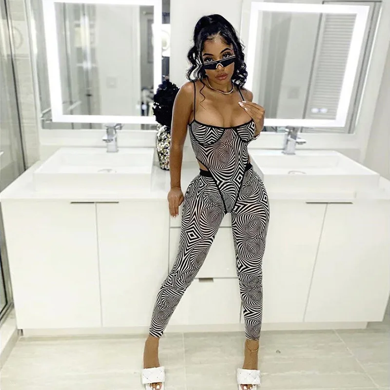 
Plus Size Women Clothing Two Piece Set Cheetah Jumpsuit Hollow Waist Short Jumpsuit Sexy Ladies Jumpsuit 
