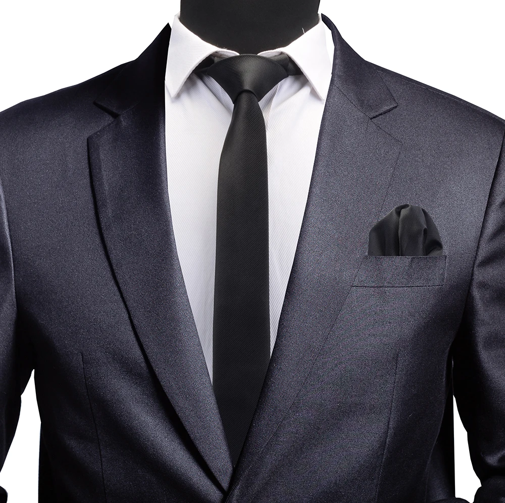 Free Shipping Classic Silk Men Tie Solid Color Red Blue Silm 6cm Neckties Party Wedding Pocket Square Set Luxury Tie Set for Men