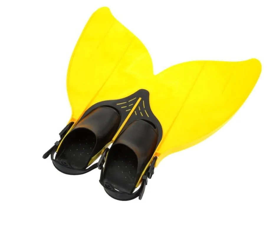 Teennager Adjustable Mermaid Tail Swim Yellow Blue Monofin