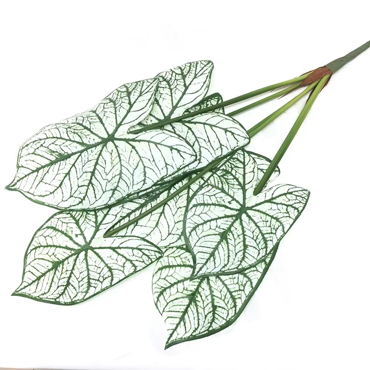 EG-J021 High Quality Faux Palm Leaves Real Touch Indoor Decor Artificial Green Leaves