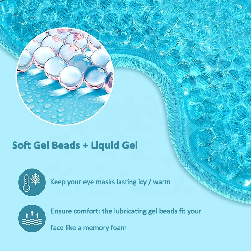 reusable freeze ice eye mask cooling patch hot cold gel beads eye mask