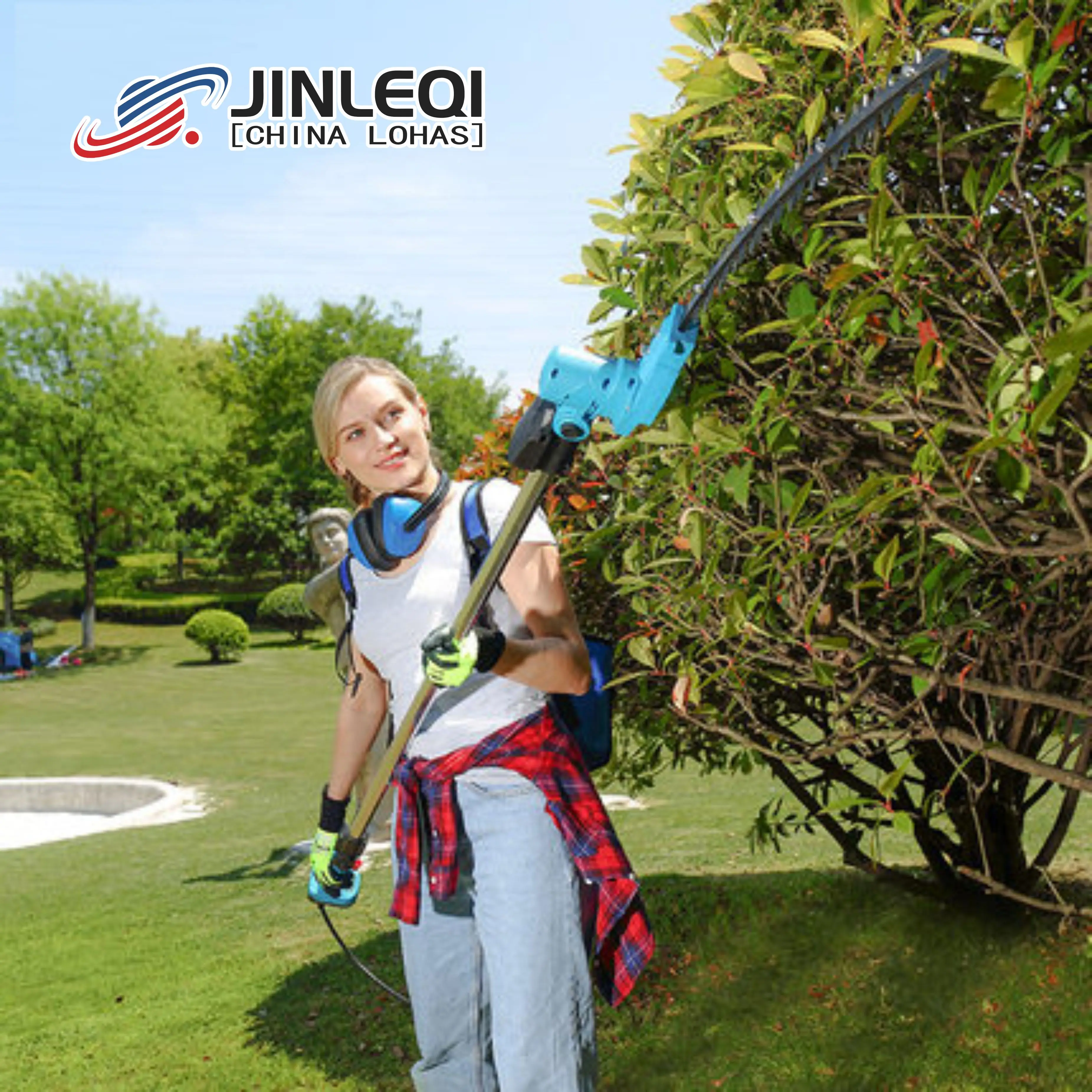 JOLECH высококачественный длинный резак для живой изгороди беспроводной с батареей