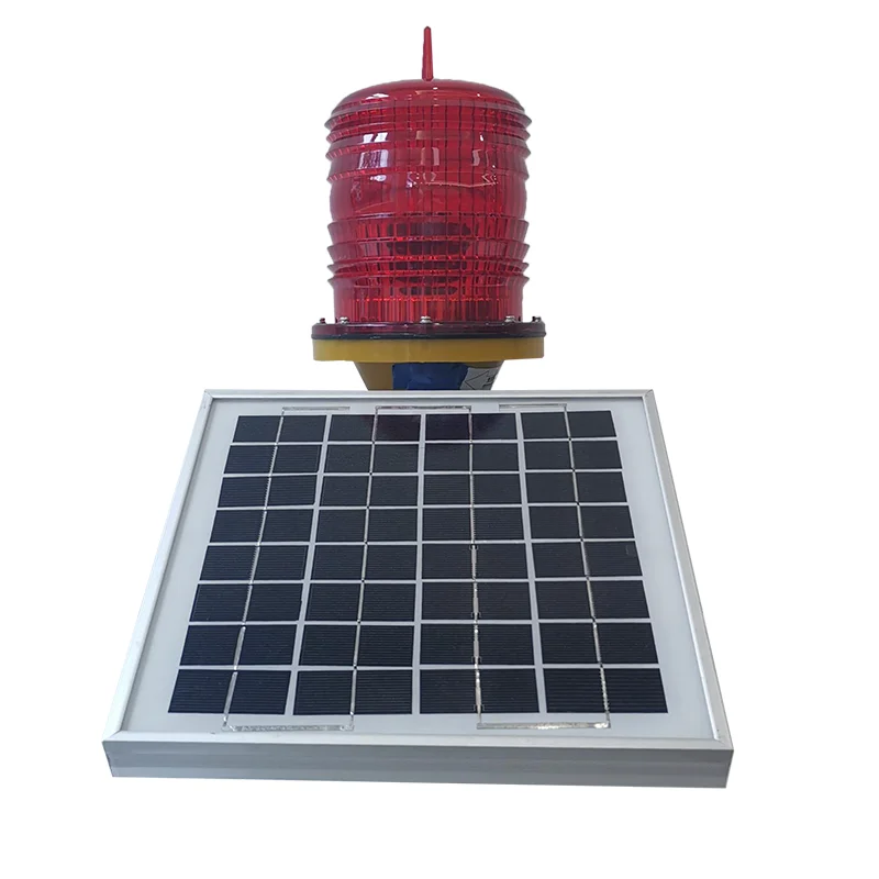 Signal tower solar power obstruction light alarm for aircraft/flying objects