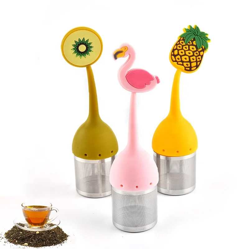 Stainless Steel Tea Strainer  Creative Tea Compartment Tea Filter With Silicone Teapot