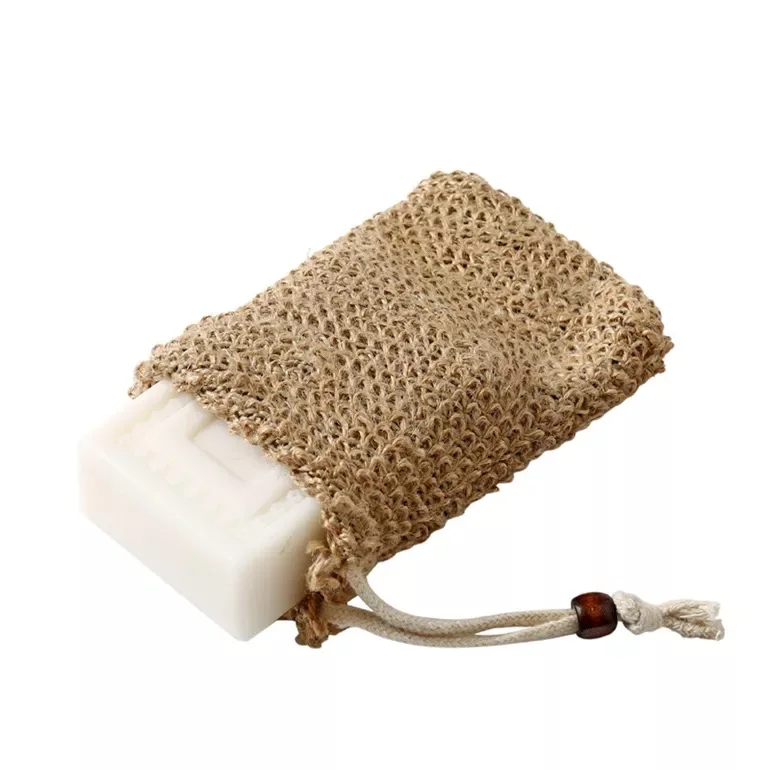 Biodegradable Eco Friendly Natural Exfoliating Organic Mesh Sisal Soap Bag Mesh Soap Bag