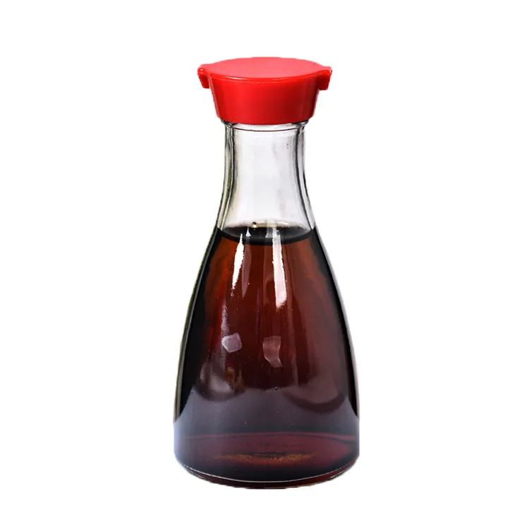 150ml soya sauce glass bottle with hole plastic cap, soya sauce bottle, soya oil glass bottle