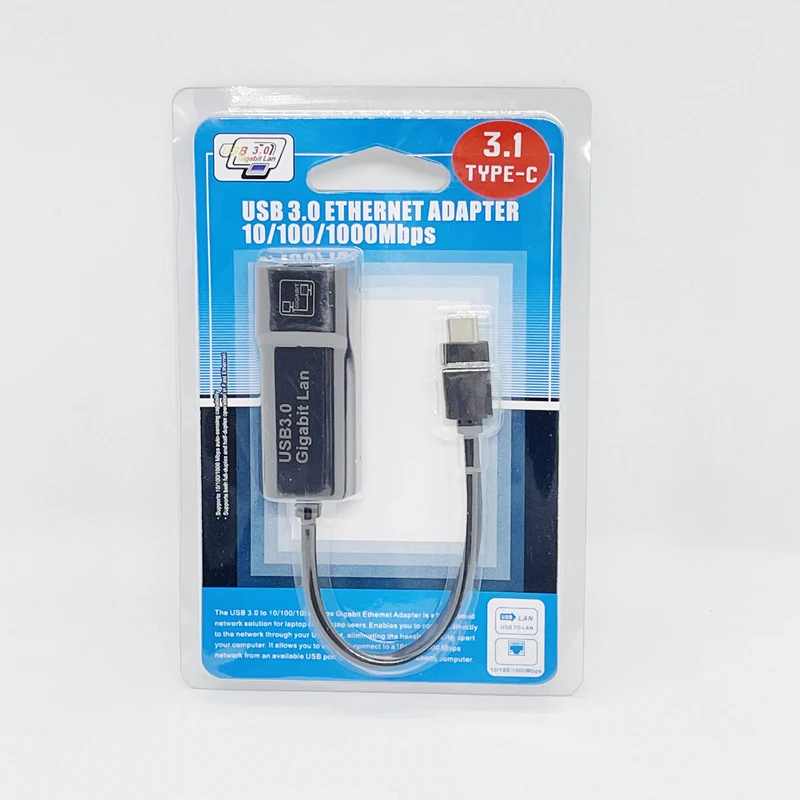 External Wired 3.1 Type-C C To Rj45 1000Mbps USB C To Ethernet Adapter Gigabit