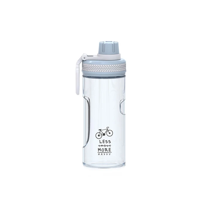 Outdoor travel 500ml white transparent plastic bottle carabiner