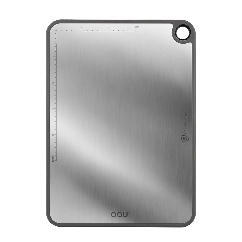 OOU New Arrive Double Sided Portable Sharpener Astm Standard Stainless Steel Cutting Pp Kitchen Large Chopping Board