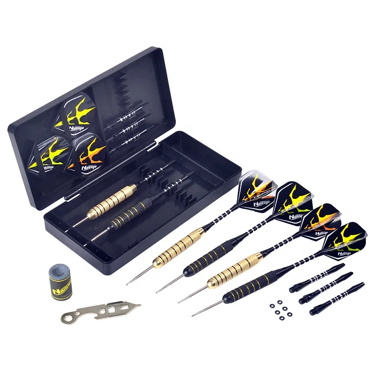 Steel tips Dart set 6 plating barrels 2 styles dart flight 12 aluminum shafts with dart tools and packing case TD-D6010