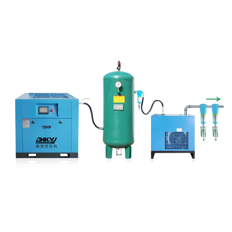 Industrial Air Compressors 37kw 50hp with tank and air dryer air compressor factory  8bar 220V/380V/415V/480V