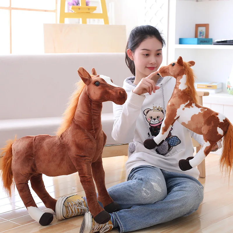 Simulation Horse Toys Lifelike Horse Animal Plush Stuffed Toy sweat horse doll birthday gift girl
