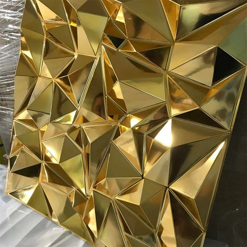 New selling interior waterproof wall coating mirror diamond golden pvc wall panel 3d decorative tiles