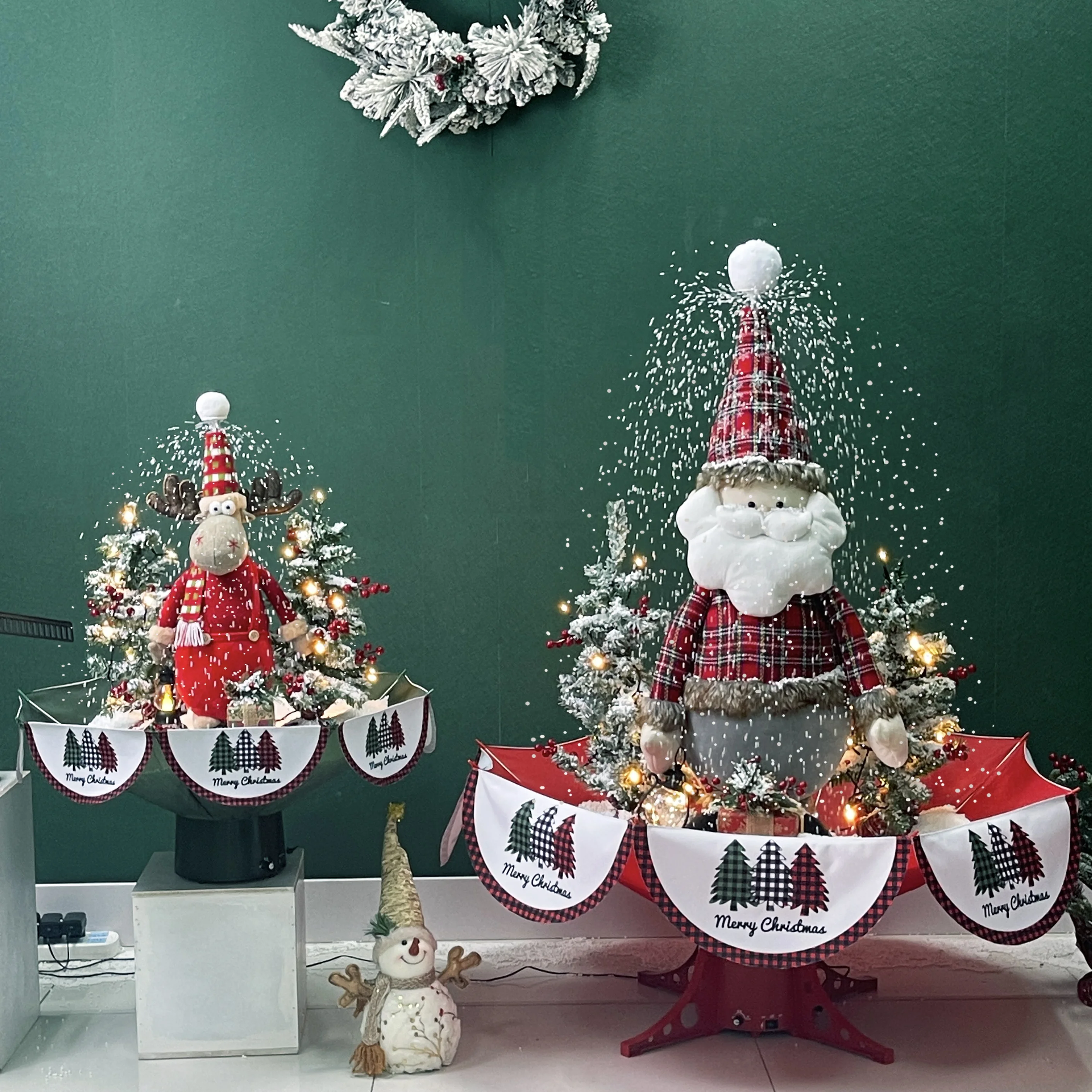 Xmas Home Decoration 120cm Christmas Tree Snow White Santa Clause Christmas Tree