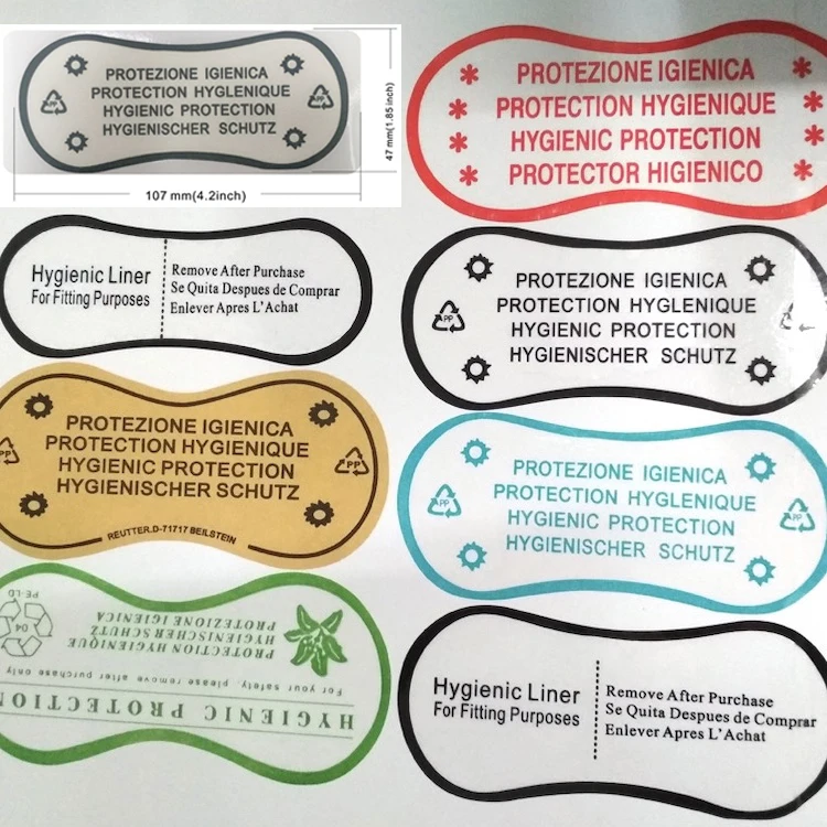 Wholesale Custom Logo Printed Clear Hygienic Stickers Manufacturer, Bikini Swimwear Hygiene Protection Sticker For Underwear