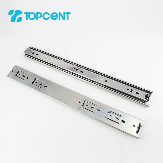 Topcent 35/45mm Blue Zinc Plated Ball Bearing Drawer Slide Full extension Furniture Drawer Railing Runner Table Slide Rail Guide