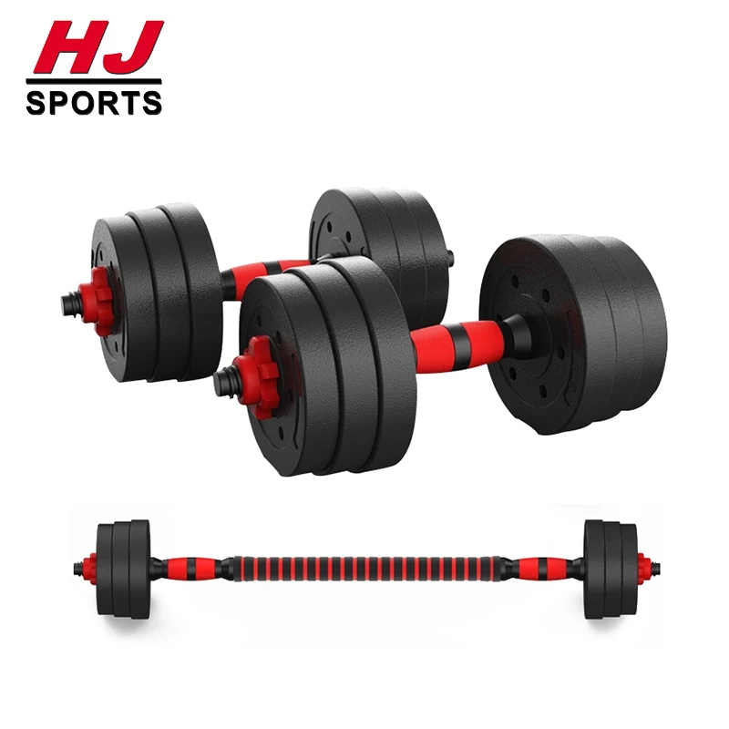 Cheap Yiwu Products Sand Filled Plastic Dumbbell  Barbell Sets 40kg Adjustable Cement Dumbbell Weights