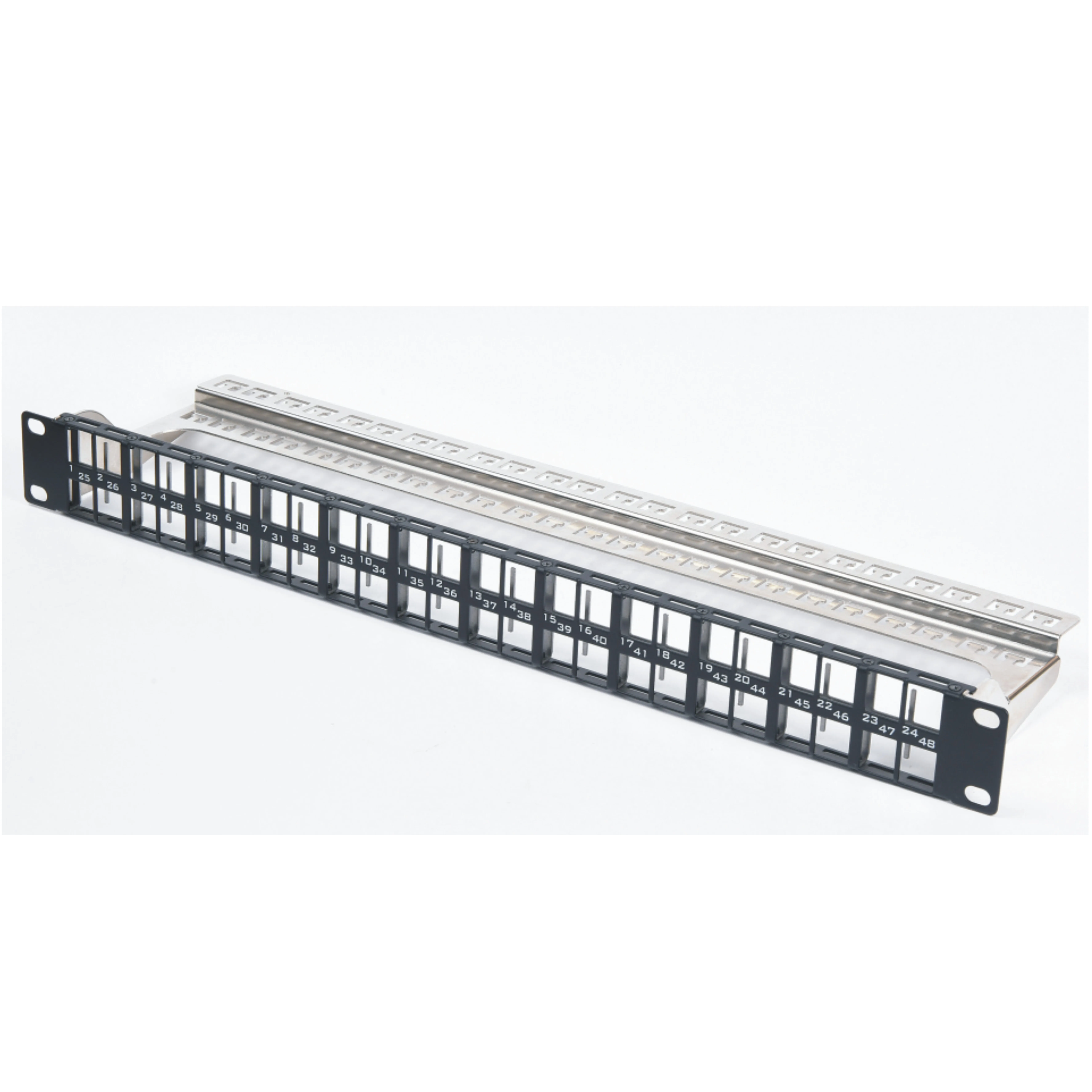 48 Port Rj45 Patch Panel Rackmount/compatible With cat5e/cat6/cat6a/utp Stp Cabling