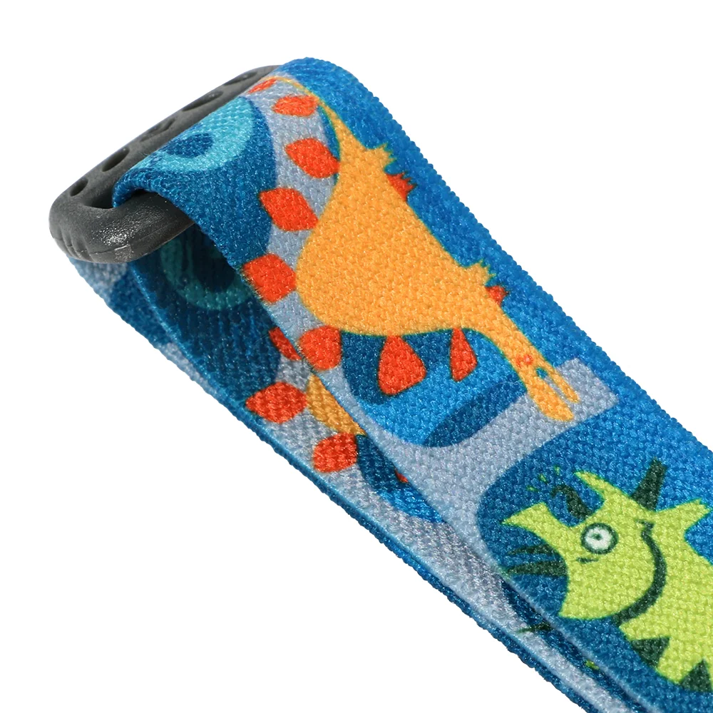 Quality Assurance Headlamp Strap with Hook Loop Elastic Belt Night Adjustable Safety Reflective Headband Webbing Jacquard