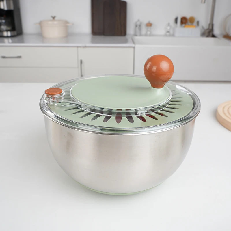 Multifunctional 5 Blade Stainless Steel Fruit Salad Spinner Lettuce Slicer Vegetable Rotary Dryer Chopper Salad Mixer Tools