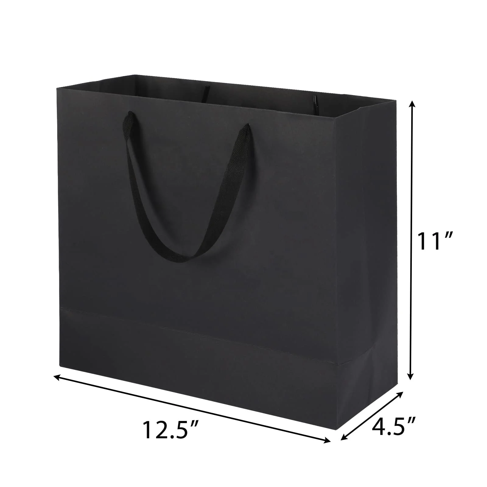 Custom Large Shopping Bags Heavy Duty Wrap Wedding Packaging Cloth Black Paper Gift Bags with Handles
