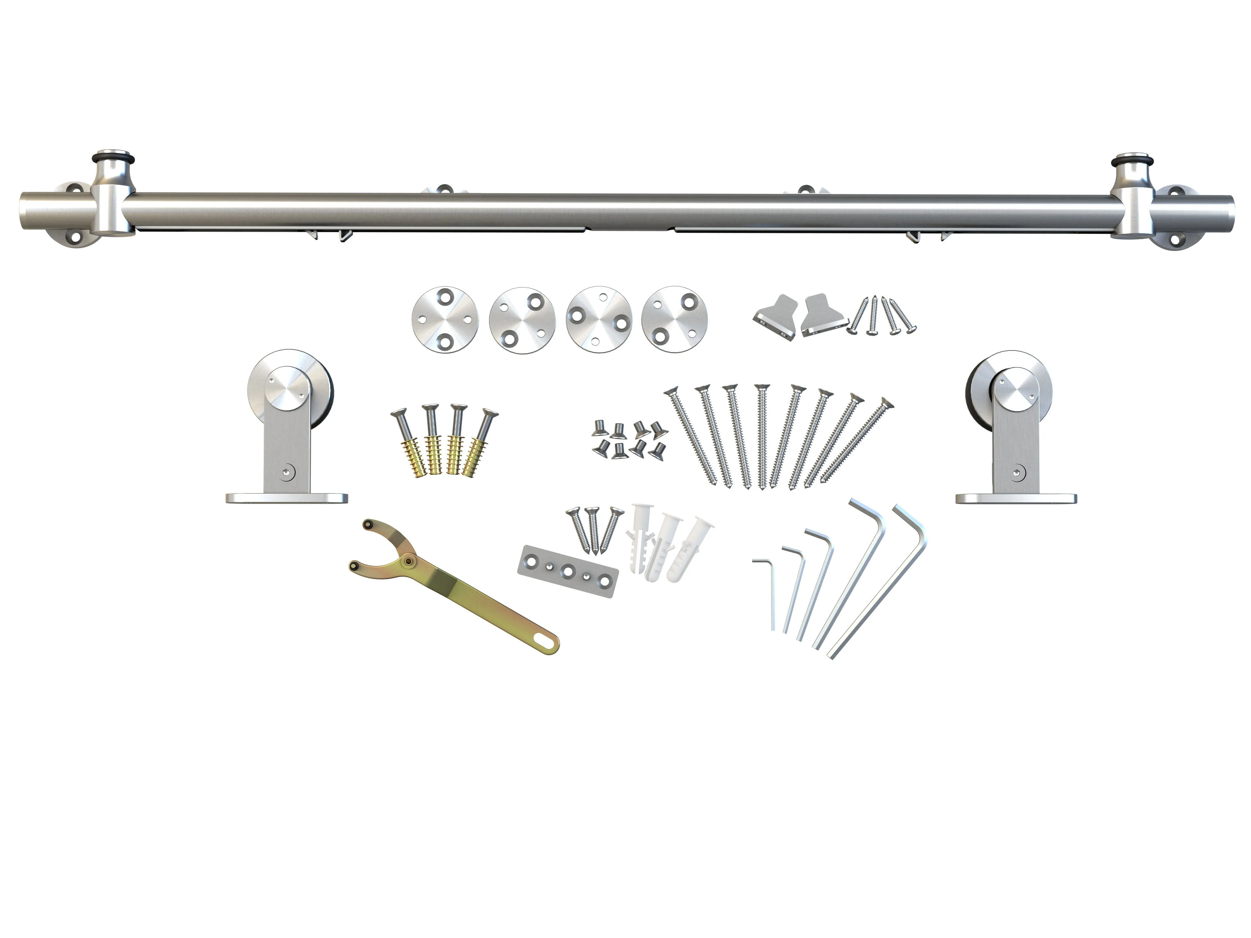 Stainless Steel Aero Sliding Barn Door Hardware Kit
