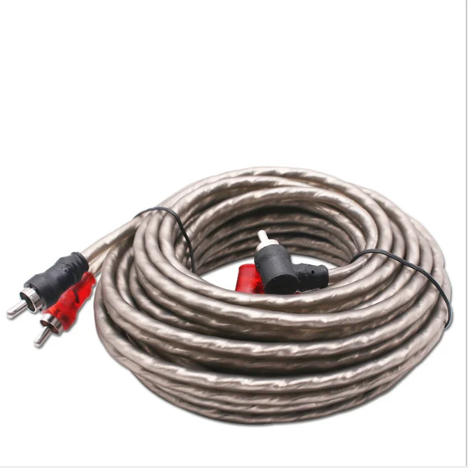 1m 2m 3m 5 m 90 degree braid Shielded 2 Rca male to male car audio cable