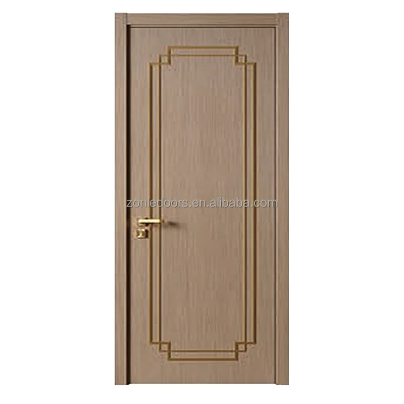 3-Panel Unequal Shaker White Primed Solid Core Wood Single Prehung Interior Door With Smart Lock