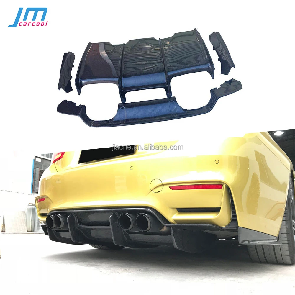 Carbon Fiber Rear Lip Diffuser Splitters Spoiler Bumper Chin Guard For BMW F80 M3 F82 F83 M4 2014-2018 PSM Style
