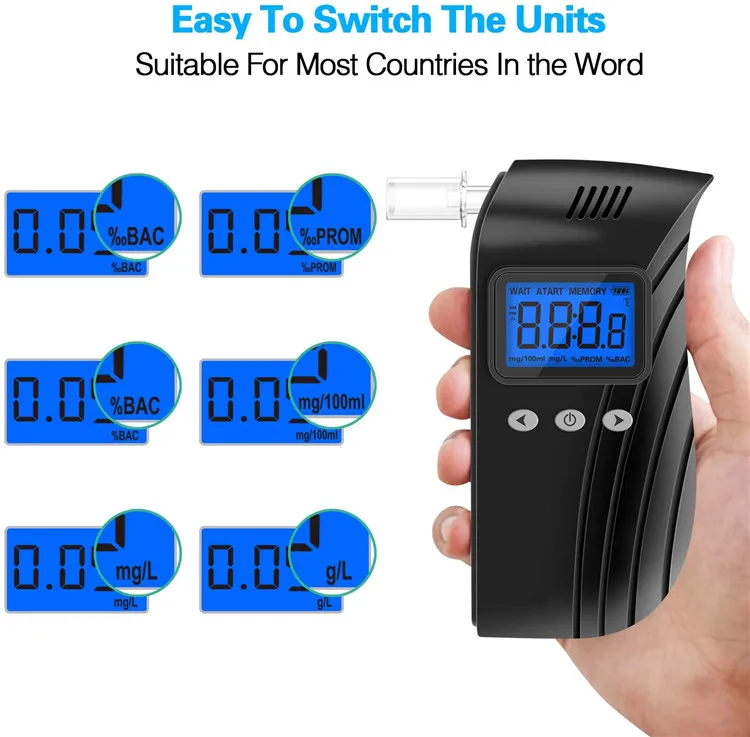 Factory Wholesale OEM ODM High Precision Semiconductor Alcohol Breathalyzer Portable Digital Alcohol Tester